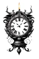 mealting candle with a roman numeral clock face tattoo design idea