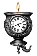 mealting candle with a roman numeral clock face tattoo design idea