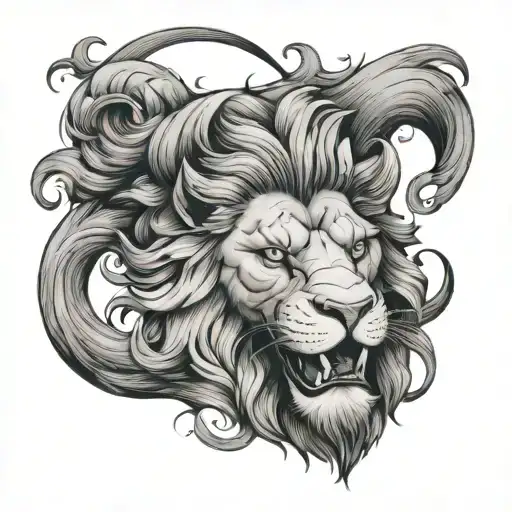 lion tattoo also similar to escanor in the seven deadly sins tattoo design idea
