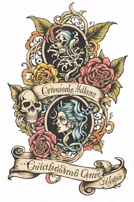 4 grandchildren The names intertwined tattoo design idea