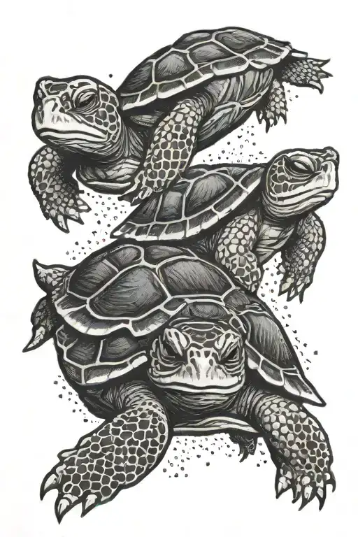 teenage mutant turtle surrounded tattoo design idea