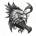 mexican eagle cyberpunk style tattoo design idea