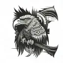 mexican eagle cyberpunk style tattoo design idea