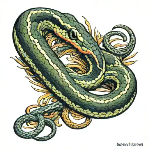 San Francisco garter snake a single wrap design tattoo design idea