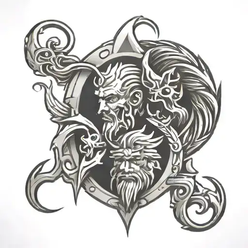 Father And 2 Sons Symbol Made Up tattoo design idea