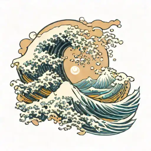 the great wave off kanagawa ink splash tattoo tattoo design idea