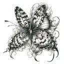 blurry mind butterfly emerging tattoo design idea
