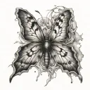 blurry mind butterfly emerging tattoo design idea
