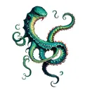 Kraken tentacle wrapped tattoo design idea