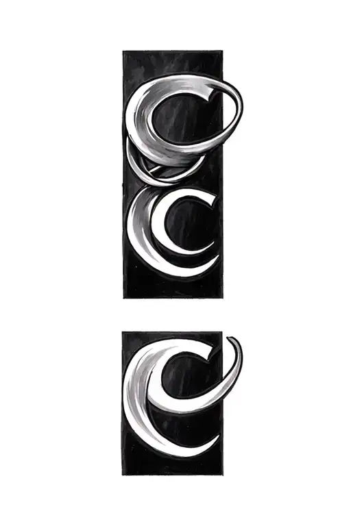 fine line tattoo with the initial C in cursive creating a ring around finger tattoo design idea