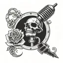 A tattoo design featuring a microphone intertwined with a scorpion symbol, representing your love for Juice WRLD and XXXTENTACION, as well as your zodiac sign. tattoo design idea