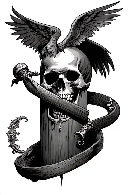 Harry Potter death relics with Morse Always tattoo design idea