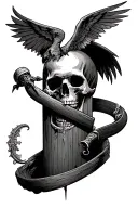 Harry Potter death relics with Morse Always tattoo design idea