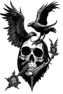 Harry Potter death relics with Morse Always tattoo design idea