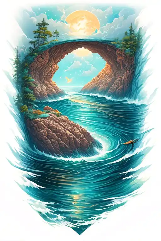 related to oceanography and marine geology tattoo design idea