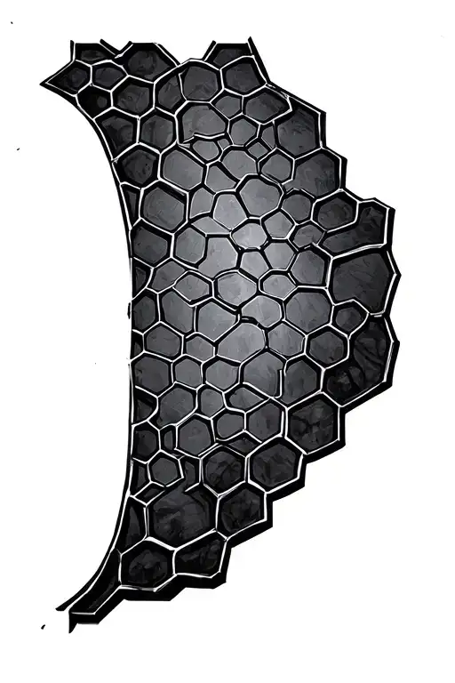 metal honeycomb pattern tattoo design idea