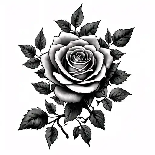 Invicta with a rose or ivy vine delicately intertwining the letters, symbolizing resilience and beauty,  tattoo design idea