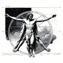 vitruvian man tattoo design idea