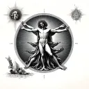 vitruvian man tattoo design idea