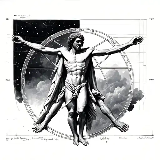 vitruvian man tattoo design idea