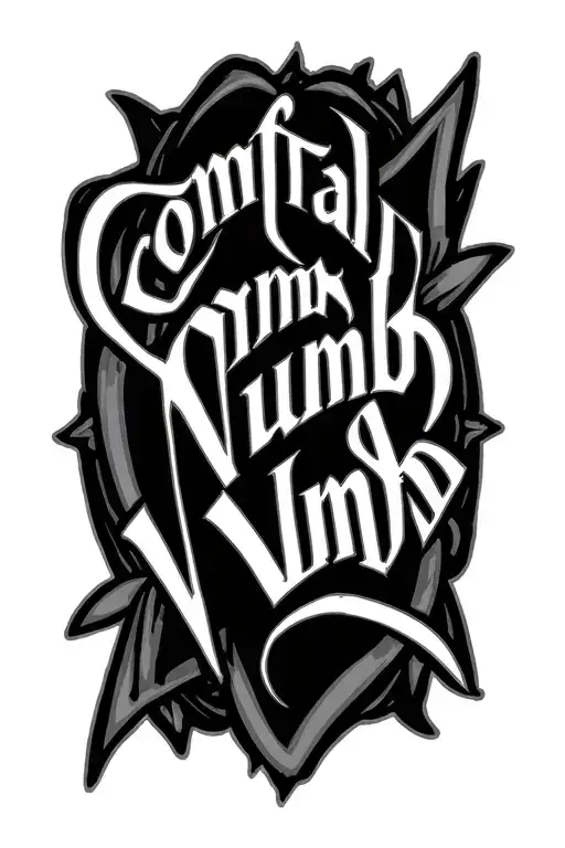 "Comfortably Numb " Two Word Ambigram Generator tattoo design idea