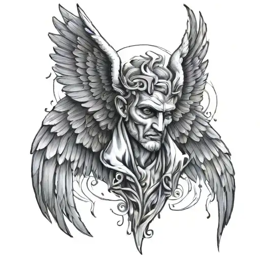 tears of lucifer and Icarus plummeting tattoo design idea