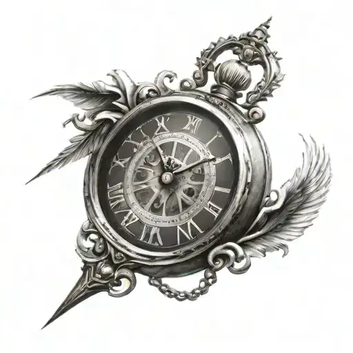 clock time waits for no man   tattoo design idea