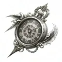 clock time waits for no man   tattoo design idea