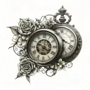 clock time waits for no man   tattoo design idea