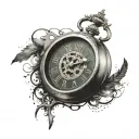 clock time waits for no man   tattoo design idea