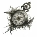 clock time waits for no man   tattoo design idea