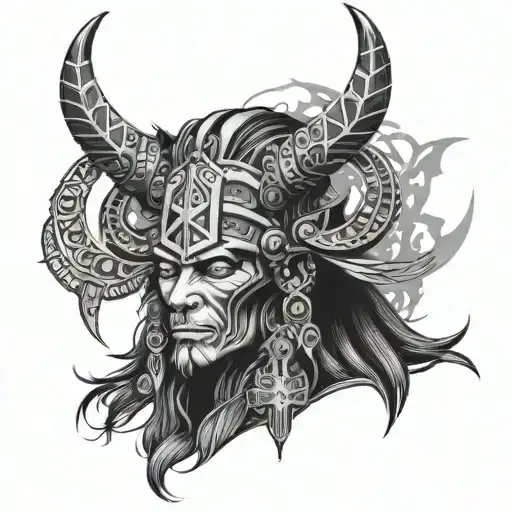 shaman style for forarm tattoo design idea