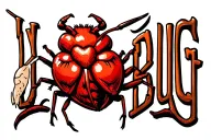 "LUV BUG" a hart shaped bug with a huge stinger tattoo design idea