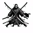Ronin with two katanas tattoo design idea