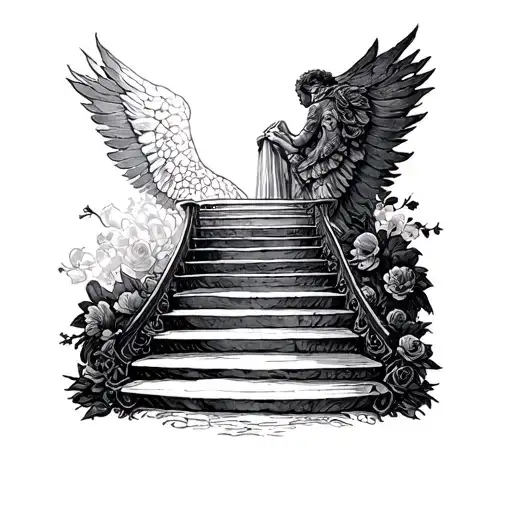 stair way to heaven tattoo design idea