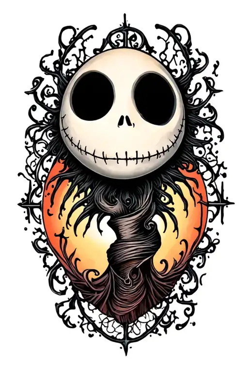 nightmare before Christmas and poke tattoo design idea
