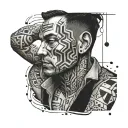 3 dots on a man's traps tattoo design idea