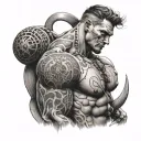 3 dots on a man's traps tattoo design idea