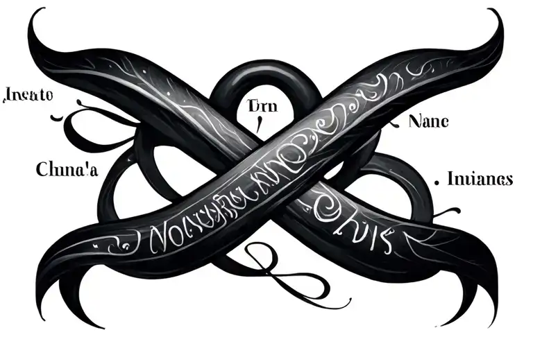 Infinity Symbol with names tattoo design idea