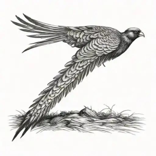 Hunting A Pheasant tattoo design idea