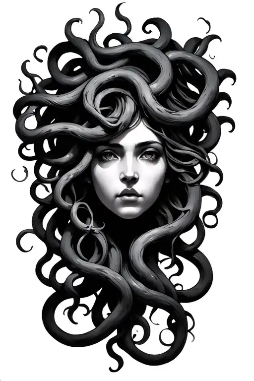 Medusa simple tattoo design idea