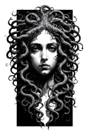 Medusa simple tattoo design idea