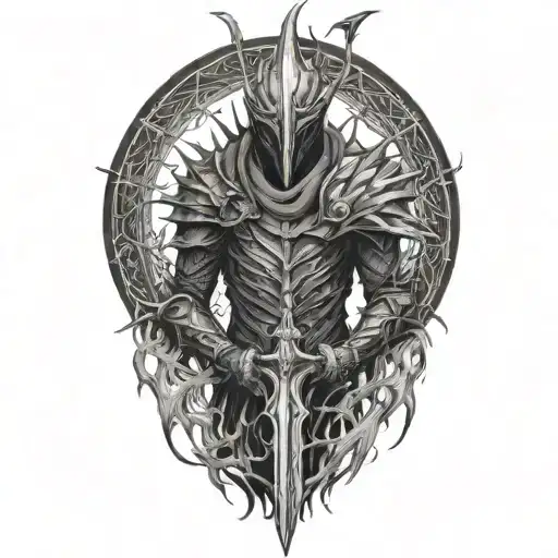 The Nameless King Dark Souls 3 lightning tattoo design idea