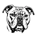pitbull face portrait tattoo design idea