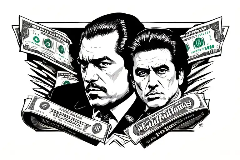 Goodfellas & scarface money power tattoo design idea