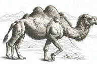 camel walks tattoo design idea
