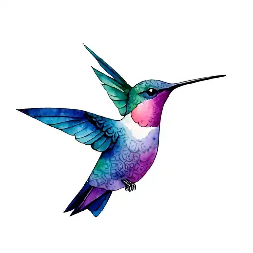 Aztec hummingbird tattoo design idea