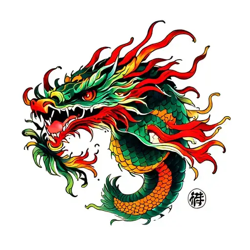 kaido dragon scales made tattoo design idea