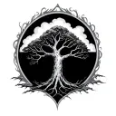 bare tree tattoo design idea