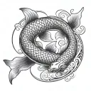 koi fish yin yang tattoo design idea